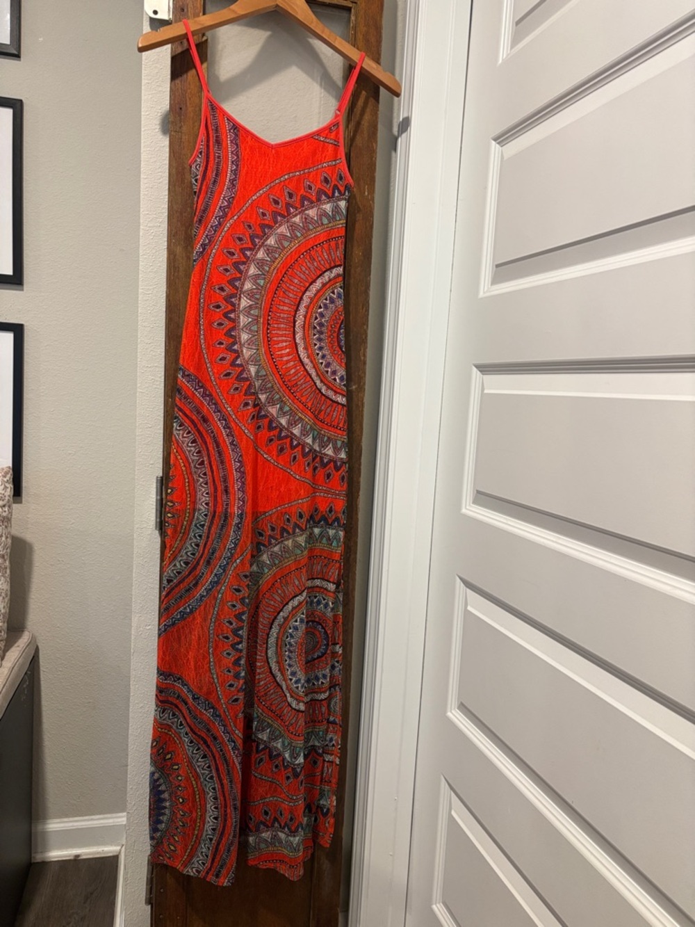 Fire Los Angeles Orange Multi-Color Maxi Dress